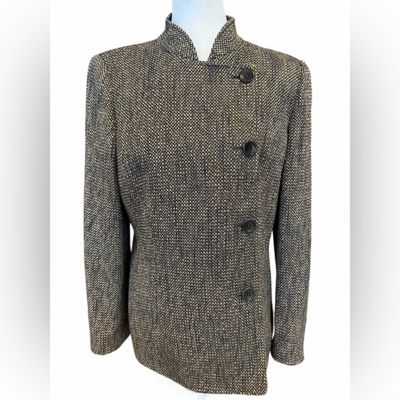 Armani Collection Brown Tweed Blazer Jacket Women's Size 8
